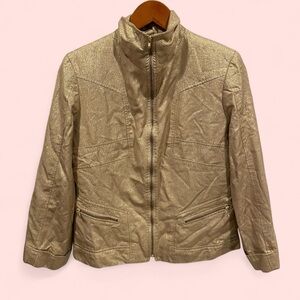Vintage 90’s Jana Kos USA gold shiny bling bling lined blazer jacket pockets